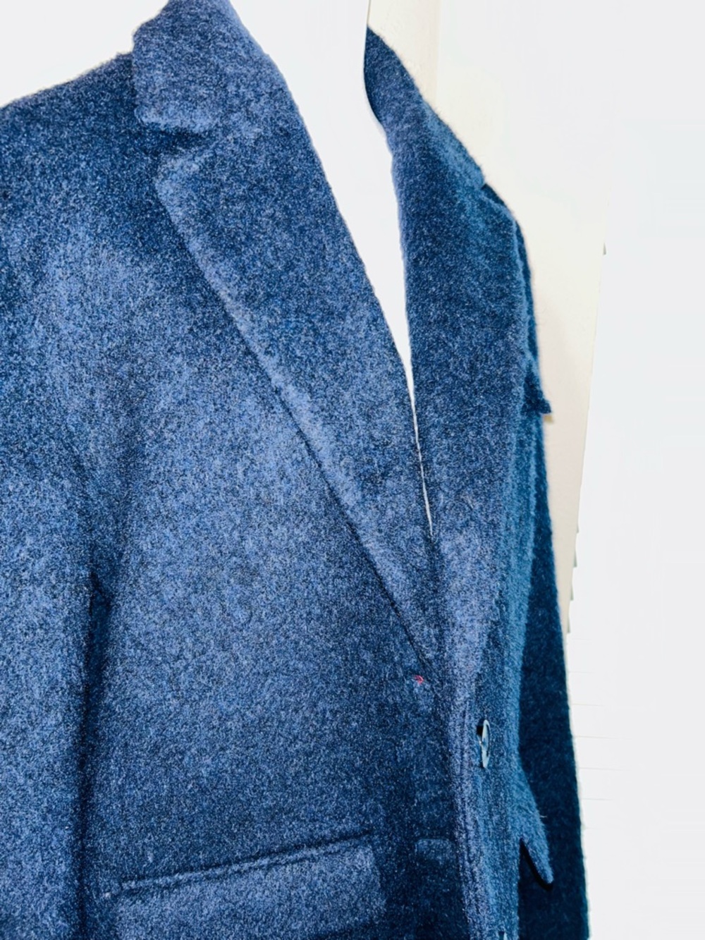 CLAIRE ROSE X NA-KD Navy Blue Brushed Wool Blazer Coat 34 Small - Picture 9 of 12